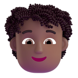Person: Medium-dark Skin Tone, Curly Hair Emoji Copy Paste ― 🧑🏾‍🦱 - microsoft-teams-gifs