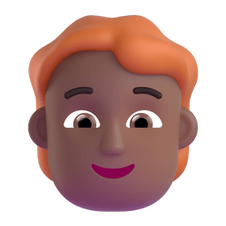 Person: Medium-dark Skin Tone, Red Hair Emoji Copy Paste ― 🧑🏾‍🦰 - microsoft-teams-gifs