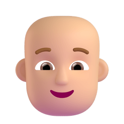 Person: Medium-light Skin Tone, Bald Emoji Copy Paste ― 🧑🏼‍🦲 - microsoft-teams-gifs