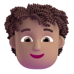 Person: Medium Skin Tone, Curly Hair Emoji Copy Paste ― 🧑🏽‍🦱 - microsoft-teams-gifs