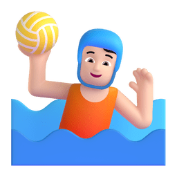 Person Playing Water Polo: Light Skin Tone Emoji Copy Paste ― 🤽🏻 - microsoft-teams-gifs
