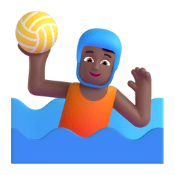 Person Playing Water Polo: Medium-dark Skin Tone Emoji Copy Paste ― 🤽🏾 - microsoft-teams-gifs