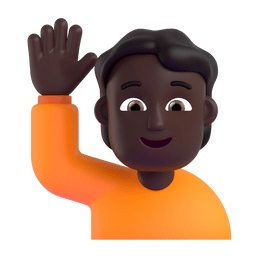Person Raising Hand: Dark Skin Tone Emoji Copy Paste ― 🙋🏿 - microsoft-teams-gifs
