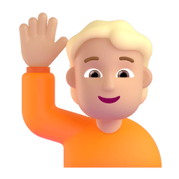 Person Raising Hand: Medium-light Skin Tone Emoji Copy Paste ― 🙋🏼 - microsoft-teams-gifs