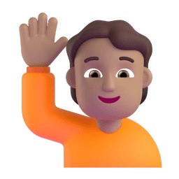 Person Raising Hand: Medium Skin Tone Emoji Copy Paste ― 🙋🏽 - microsoft-teams-gifs