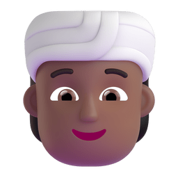 Person Wearing Turban: Medium-dark Skin Tone Emoji Copy Paste ― 👳🏾 - microsoft-teams-gifs