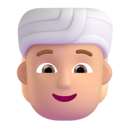 Person Wearing Turban: Medium-light Skin Tone Emoji Copy Paste ― 👳🏼 - microsoft-teams-gifs