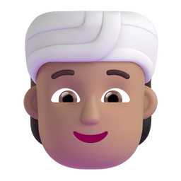 Person Wearing Turban: Medium Skin Tone Emoji Copy Paste ― 👳🏽 - microsoft-teams-gifs