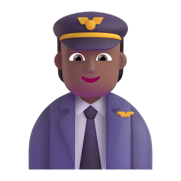 Pilot: Medium-dark Skin Tone Emoji Copy Paste ― 🧑🏾‍✈ - microsoft-teams-gifs