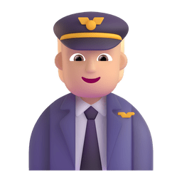 Pilot: Medium-light Skin Tone Emoji Copy Paste ― 🧑🏼‍✈ - microsoft-teams-gifs