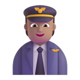 Pilot: Medium Skin Tone Emoji Copy Paste ― 🧑🏽‍✈ - microsoft-teams-gifs