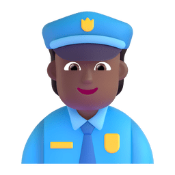 Police Officer: Medium-dark Skin Tone Emoji Copy Paste ― 👮🏾 - microsoft-teams-gifs