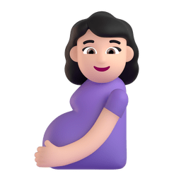 Pregnant Woman: Light Skin Tone Emoji Copy Paste ― 🤰🏻 - microsoft-teams-gifs