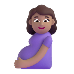 Pregnant Woman: Medium Skin Tone Emoji Copy Paste ― 🤰🏽 - microsoft-teams-gifs