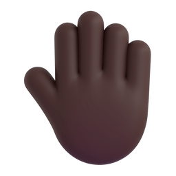 Raised Back Of Hand: Dark Skin Tone Emoji Copy Paste ― 🤚🏿 - microsoft-teams-gifs