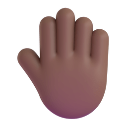 Raised Back Of Hand: Medium-dark Skin Tone Emoji Copy Paste ― 🤚🏾 - microsoft-teams-gifs