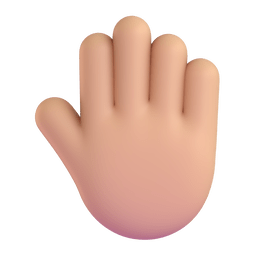 Raised Back Of Hand: Medium-light Skin Tone Emoji Copy Paste ― 🤚🏼 - microsoft-teams-gifs