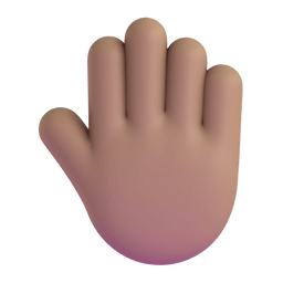 Raised Back Of Hand: Medium Skin Tone Emoji Copy Paste ― 🤚🏽 - microsoft-teams-gifs