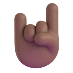 Sign Of The Horns: Medium-dark Skin Tone Emoji Copy Paste ― 🤘🏾 - microsoft-teams-gifs