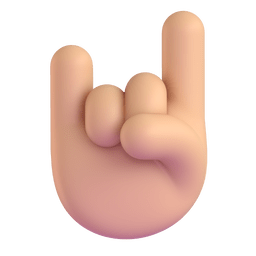 Sign Of The Horns: Medium-light Skin Tone Emoji Copy Paste ― 🤘🏼 - microsoft-teams-gifs