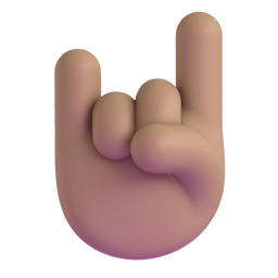 Sign Of The Horns: Medium Skin Tone Emoji Copy Paste ― 🤘🏽 - microsoft-teams-gifs