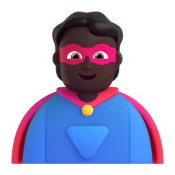 Superhero: Dark Skin Tone Emoji Copy Paste ― 🦸🏿 - microsoft-teams-gifs