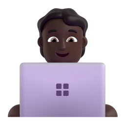 Technologist: Dark Skin Tone Emoji Copy Paste ― 🧑🏿‍💻 - microsoft-teams-gifs