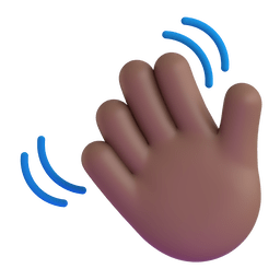 Waving Hand: Medium-dark Skin Tone Emoji Copy Paste ― 👋🏾 - microsoft-teams-gifs