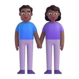 Woman And Man Holding Hands: Medium-dark Skin Tone Emoji Copy Paste ― 👫🏾 - microsoft-teams-gifs