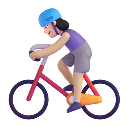 Woman Biking: Light Skin Tone Emoji Copy Paste ― 🚴🏻‍♀ - microsoft-teams-gifs