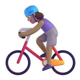 Woman Biking: Medium Skin Tone Emoji Copy Paste ― 🚴🏽‍♀ - microsoft-teams-gifs