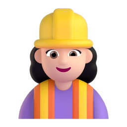 Woman Construction Worker: Light Skin Tone Emoji Copy Paste ― 👷🏻‍♀ - microsoft-teams-gifs