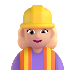 Woman Construction Worker: Medium-light Skin Tone Emoji Copy Paste ― 👷🏼‍♀ - microsoft-teams-gifs