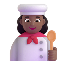 Woman Cook: Medium-dark Skin Tone Emoji Copy Paste ― 👩🏾‍🍳 - microsoft-teams-gifs