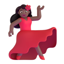 Woman Dancing: Medium-dark Skin Tone Emoji Copy Paste ― 💃🏾 - microsoft-teams-gifs
