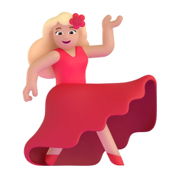 Woman Dancing: Medium-light Skin Tone Emoji Copy Paste ― 💃🏼 - microsoft-teams-gifs