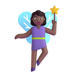 Woman Fairy: Medium-dark Skin Tone Emoji Copy Paste ― 🧚🏾‍♀ - microsoft-teams-gifs