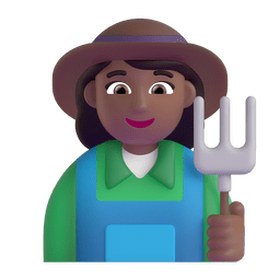 Woman Farmer: Medium-dark Skin Tone Emoji Copy Paste ― 👩🏾‍🌾 - microsoft-teams-gifs