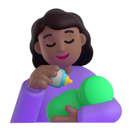 Woman Feeding Baby: Medium-dark Skin Tone Emoji Copy Paste ― 👩🏾‍🍼 - microsoft-teams-gifs