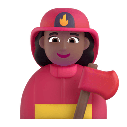 Woman Firefighter: Medium-dark Skin Tone Emoji Copy Paste ― 👩🏾‍🚒 - microsoft-teams-gifs