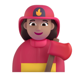 Woman Firefighter: Medium Skin Tone Emoji Copy Paste ― 👩🏽‍🚒 - microsoft-teams-gifs