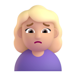 Woman Frowning: Medium-light Skin Tone Emoji Copy Paste ― 🙍🏼‍♀ - microsoft-teams-gifs