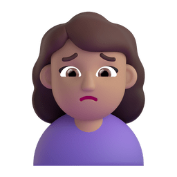 Woman Frowning: Medium Skin Tone Emoji Copy Paste ― 🙍🏽‍♀ - microsoft-teams-gifs