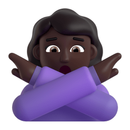 Woman Gesturing NO: Dark Skin Tone Emoji Copy Paste ― 🙅🏿‍♀ - microsoft-teams-gifs