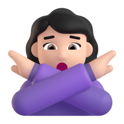 Woman Gesturing NO: Light Skin Tone Emoji Copy Paste ― 🙅🏻‍♀ - microsoft-teams-gifs
