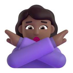 Woman Gesturing NO: Medium-dark Skin Tone Emoji Copy Paste ― 🙅🏾‍♀ - microsoft-teams-gifs