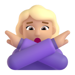 Woman Gesturing NO: Medium-light Skin Tone Emoji Copy Paste ― 🙅🏼‍♀ - microsoft-teams-gifs