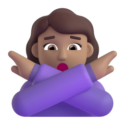 Woman Gesturing NO: Medium Skin Tone Emoji Copy Paste ― 🙅🏽‍♀ - microsoft-teams-gifs