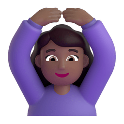 Woman Gesturing OK: Medium-dark Skin Tone Emoji Copy Paste ― 🙆🏾‍♀ - microsoft-teams-gifs