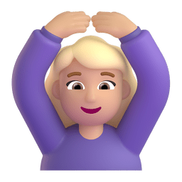 Woman Gesturing OK: Medium-light Skin Tone Emoji Copy Paste ― 🙆🏼‍♀ - microsoft-teams-gifs